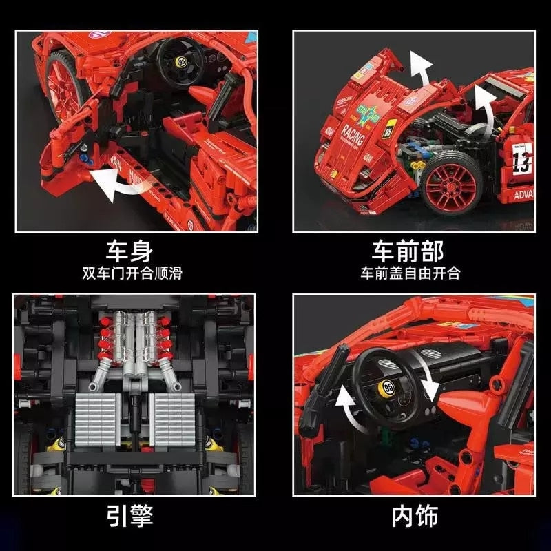 Roter Klemmbaustein Ferrari Details
