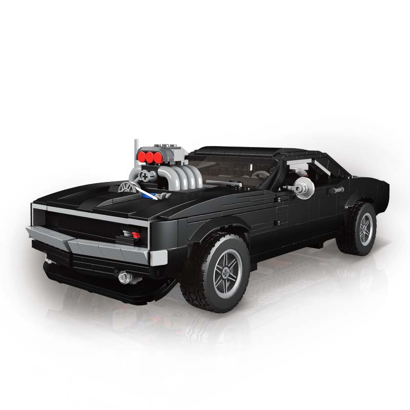 Schwarzes amerikanisches Muscle Car aus Klemmbausteinen