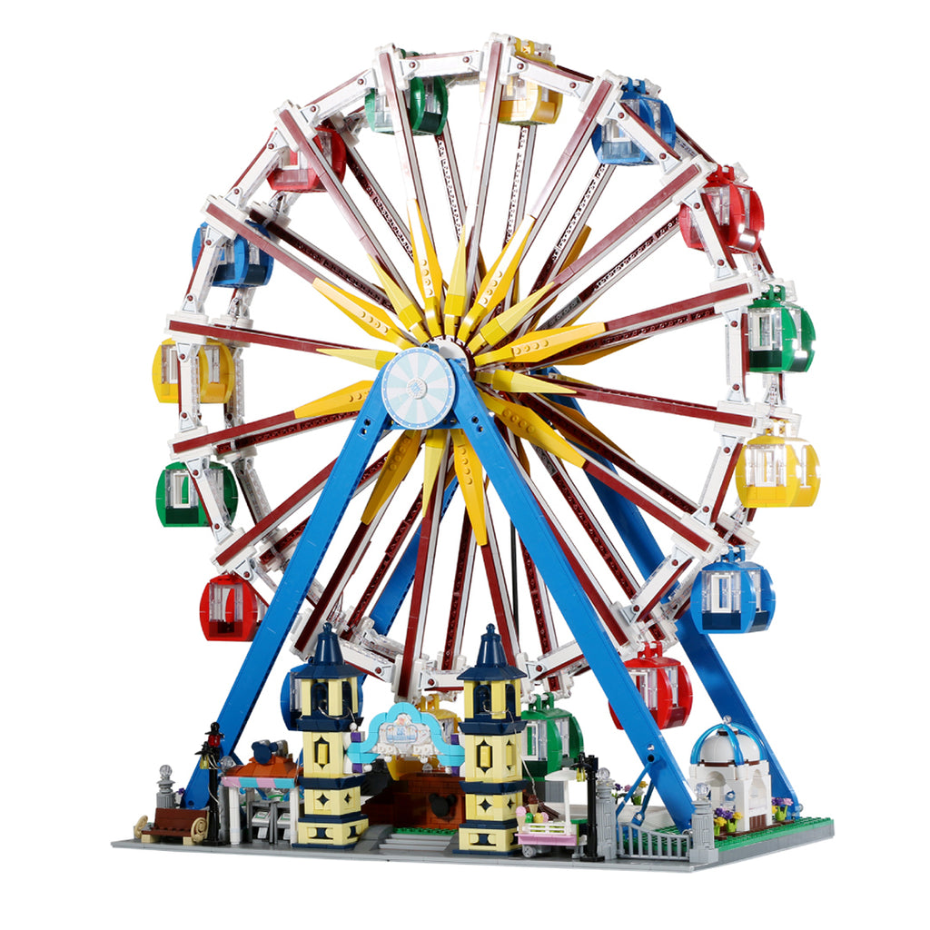 Buntes Riesenrad aus Klemmbausteinen
