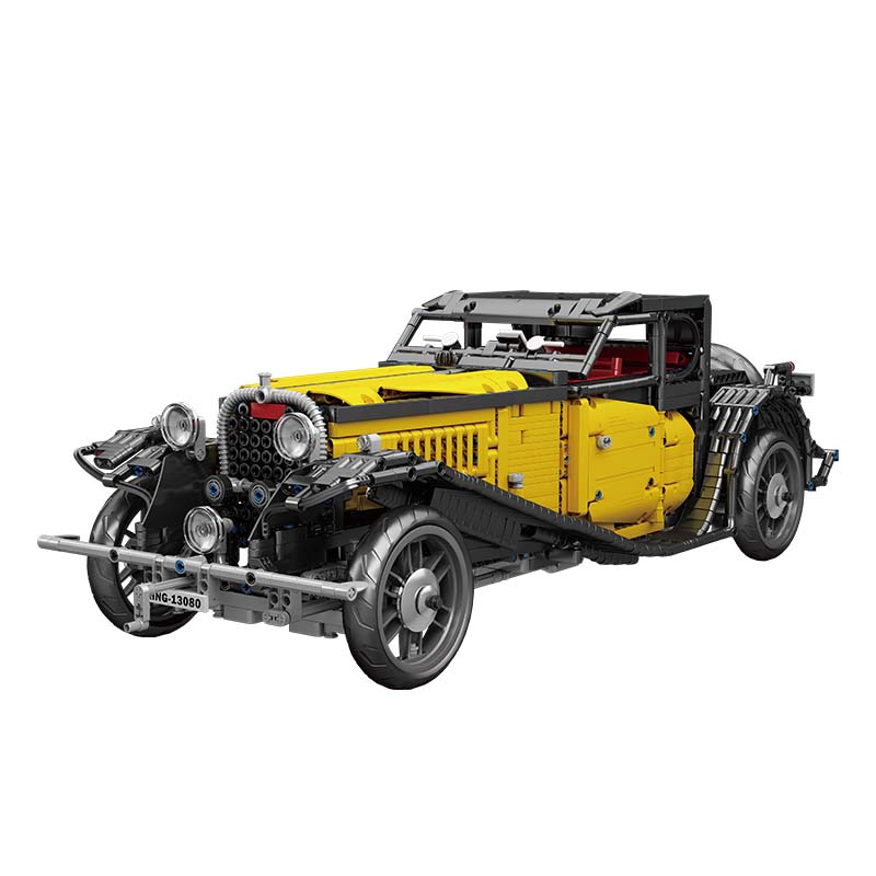gelb schwarzer Oldtimer aus Klemmbausteinen