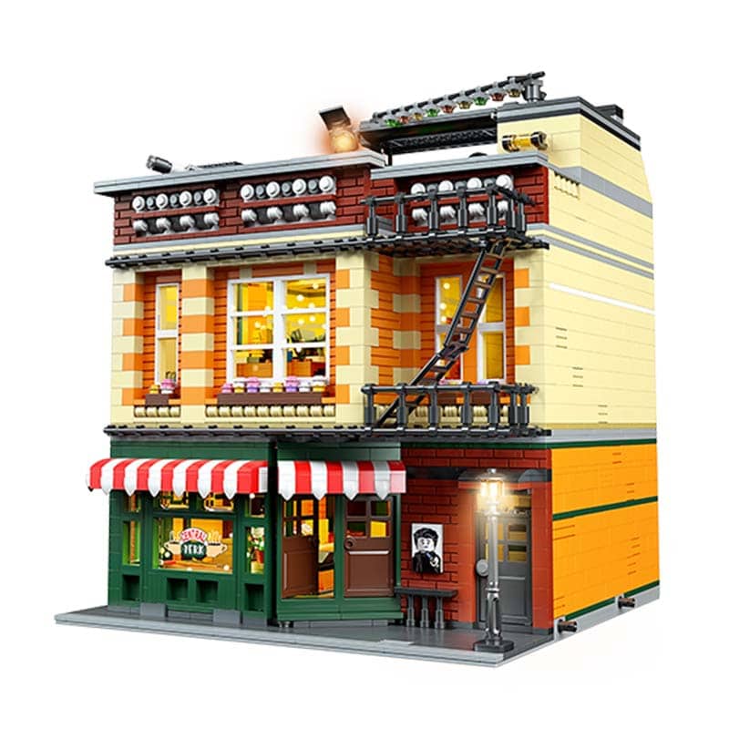 Gelbes Cafe Haus aus Klemmbausteinen