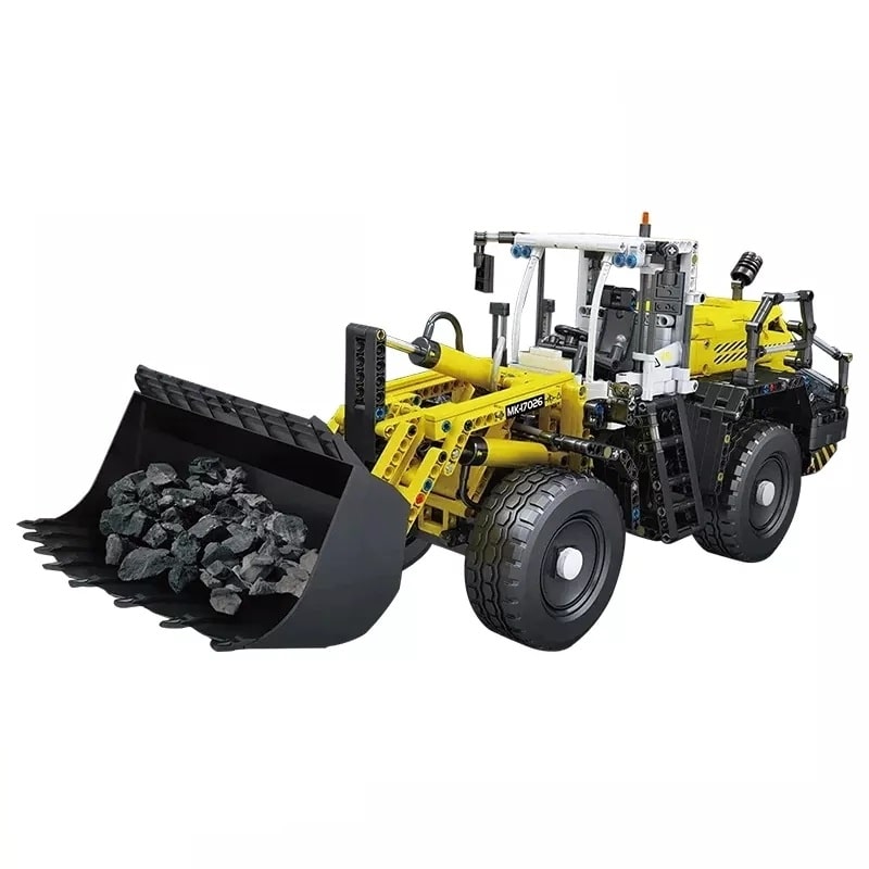 Double-Headed Bulldozer Mould King 17036 backhoe loader