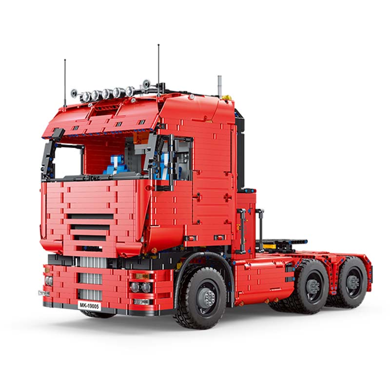 Rote LKW Zugmaschine aus Klemmbausteinen