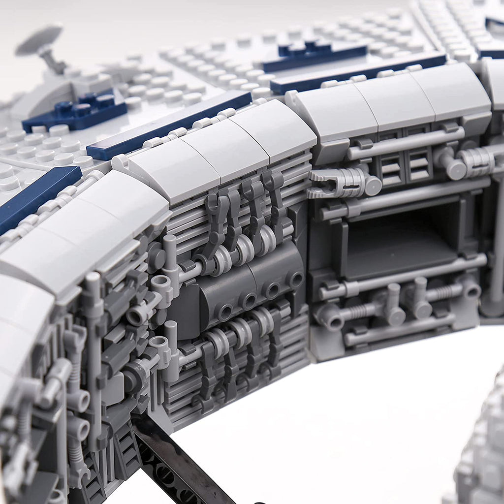 Graues Weltraumschiff rund Details