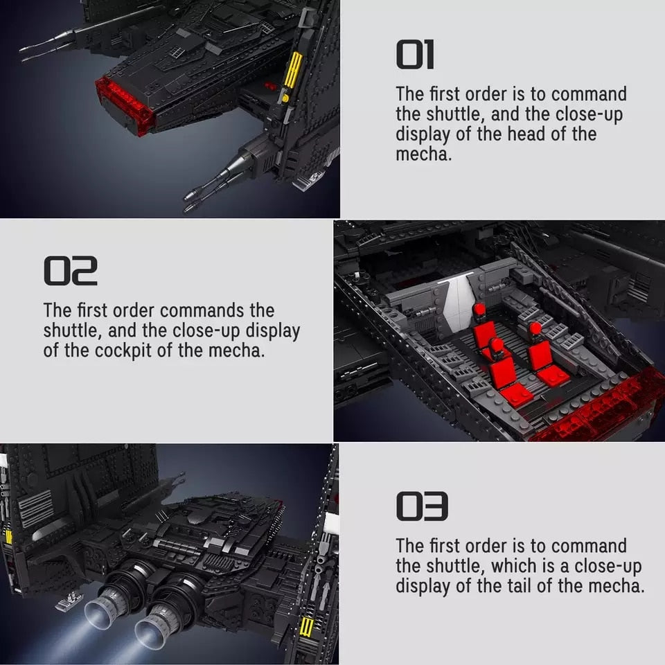 Schwarzes Weltraumshuttle Details