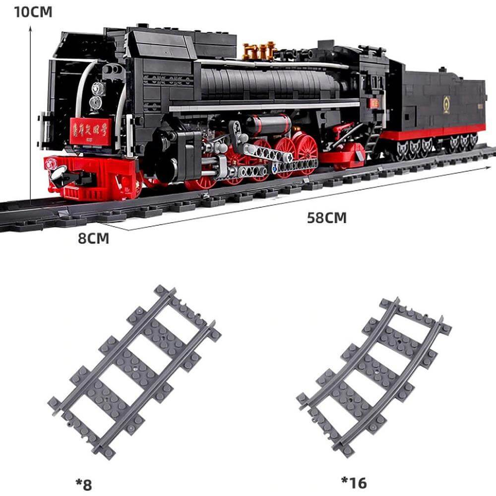 Schwarze Klemmbaustein Eisenbahn
