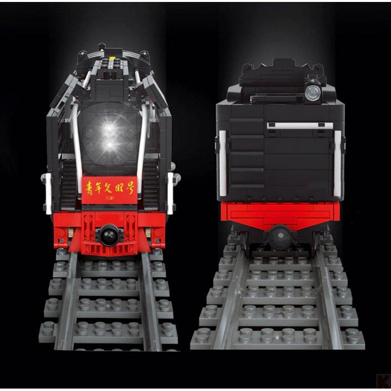 Schwarze Klemmbaustein Eisenbahn front und heck