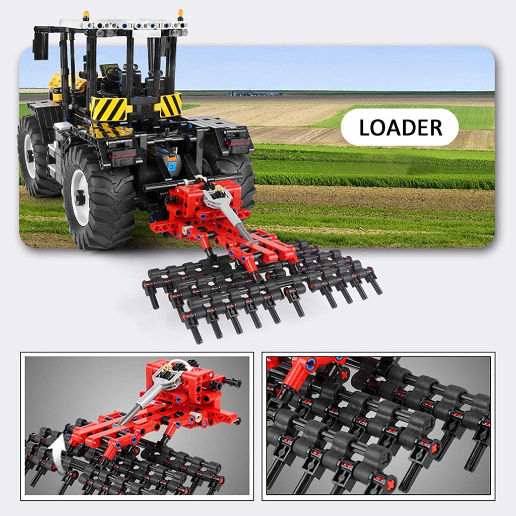 Gelber Traktor Pflug